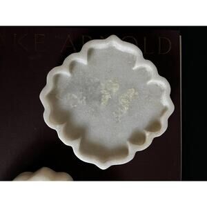 Vintage White Marble Urli Scalloped Mughal Dish